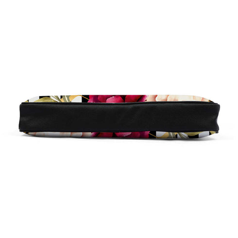 Customized Floral Printed Canvas and PU Laptop Bag - Uncommongifts.in